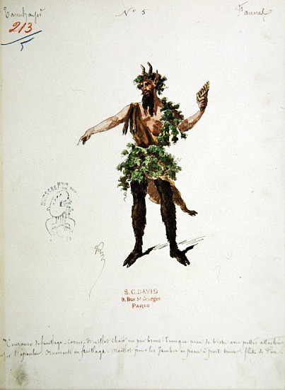 Costume design for a faun, for the opera ''Tannhauser'', van Richard Wagner