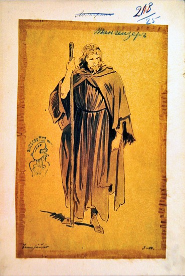 Costume Design for the role of Tannhauser, in the opera ''Tannhauser'', van Richard Wagner