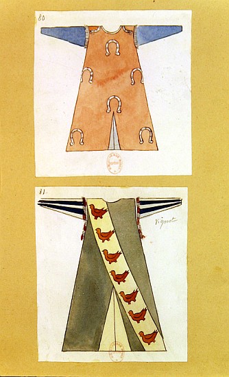 Costume designs for the role of Tannhauser in the opera ''Tannhauser'', van Richard Wagner