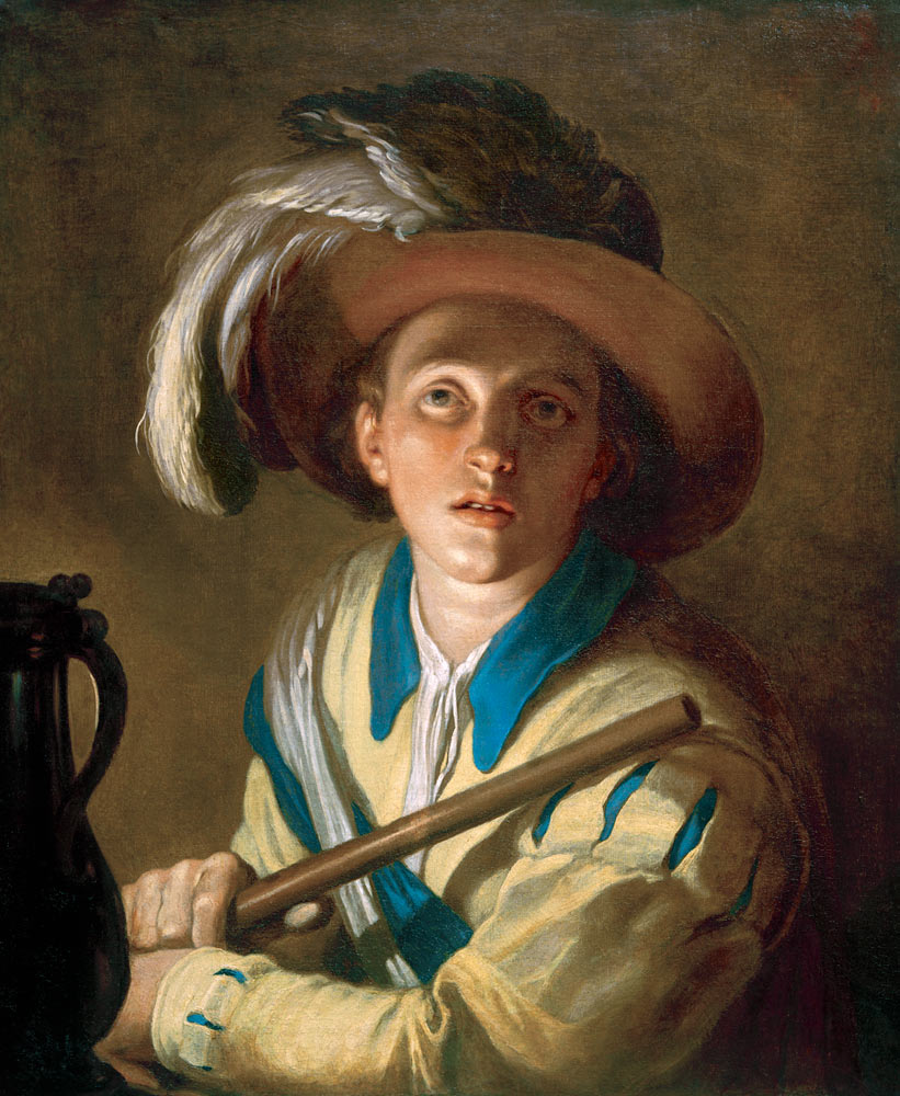 The flute player van Abraham Bloemaert