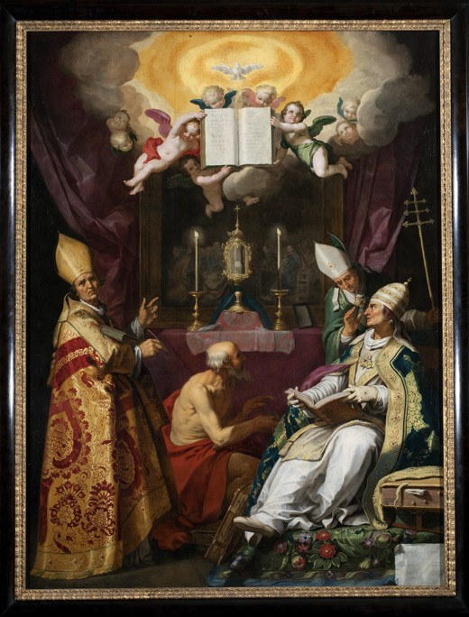 The Four Fathers of the Latin Church van Abraham Bloemaert