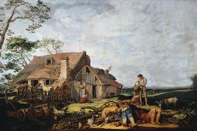 Landscape with Peasants Resting, Tobias and the Angel