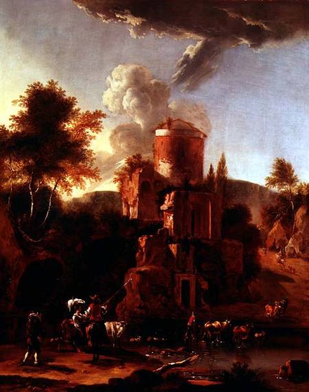 Italian Landscape with ruins van Abraham-Jansz Begeyn