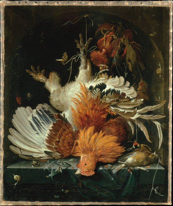 Still Life with Dead Poultry van Abraham Mignon