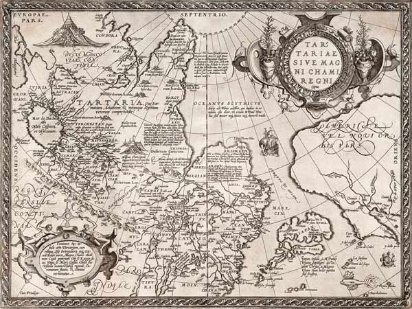 Map of Russia (From: Theatrum Orbis Terrarum) van Abraham Ortelius