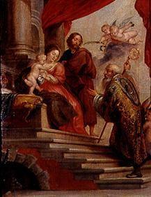Die Heilige Familie mit einem Bischof
