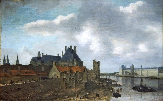 Nevers Hotel and the Louvre Palace van Abraham de Verwer