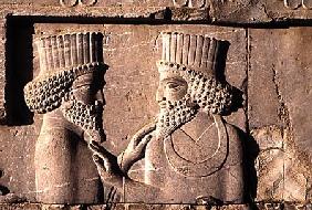 Two dignitaries, from the northern wing of the Apadana east stairway facade