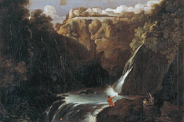 A.Elsheimer, Landschaft mit Wasserfall van Adam Elsheimer
