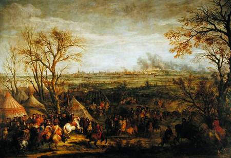 The Taking of Cambrai in 1677 by Louis XIV (1638-1715) van Adam Frans van der Meulen