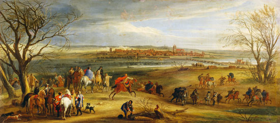 View of the Siege of Dole, 14th February 1668 van Adam Frans van der Meulen