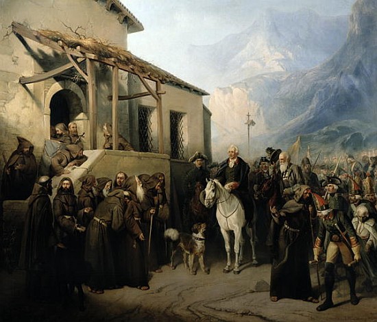 Field-marshal Alexander Suvorov on the St Gothard summit, 13th September 1799 van Adolf Jossifowitsch Charlemagne