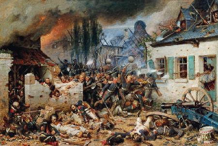 Attacking the Prussians in Plancenoit in the Battle of Waterloo