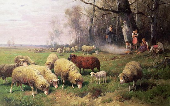 The Shepherd''s Family van Adolf Ernst Meissner