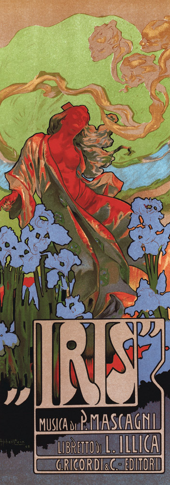 Poster for the Opera Iris by Pietro Mascagni van Adolfo Hohenstein