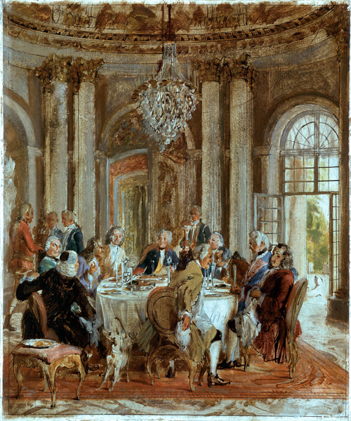 Frederick t.Gr.& dinner company van Adolph Friedrich Erdmann von Menzel