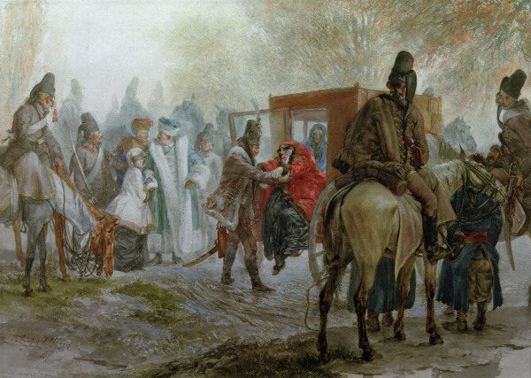 A.Menzel / Hussars and Polish Magnates van Adolph Friedrich Erdmann von Menzel