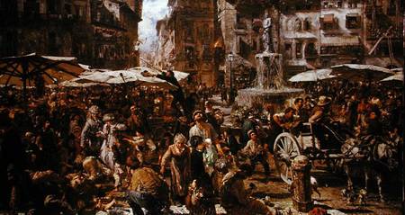 The Market of Verona van Adolph Friedrich Erdmann von Menzel