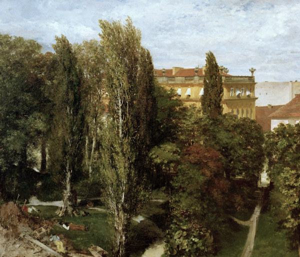Menzel / Palace Garden / Berlin / 1846 van Adolph Friedrich Erdmann von Menzel