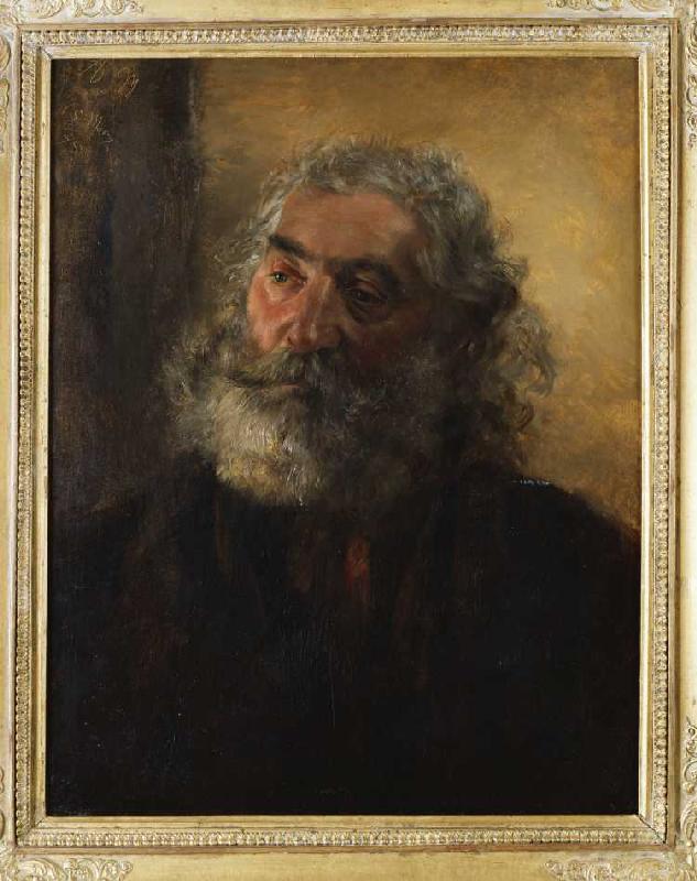 Portrait eines bärtigen Mannes van Adolph Friedrich Erdmann von Menzel
