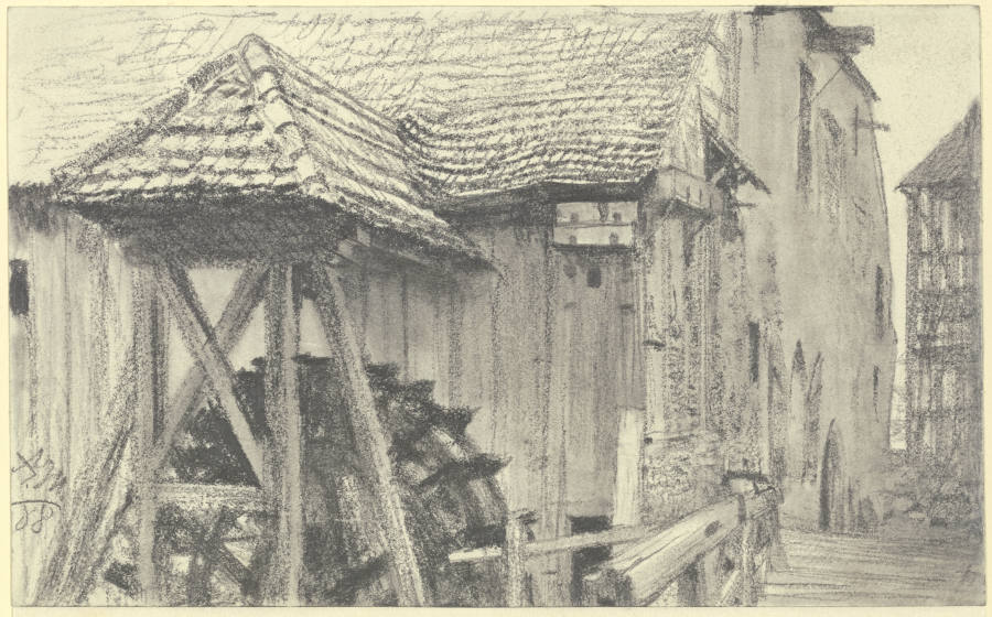 Water mill van Adolph Friedrich Erdmann von Menzel