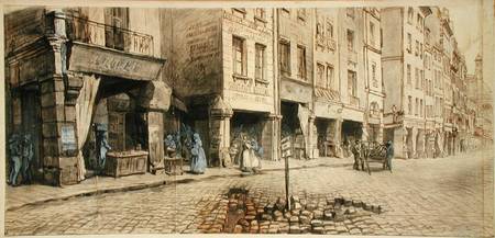 A Street (pen & ink and w/c on paper) van Adolphe Martial Potemont