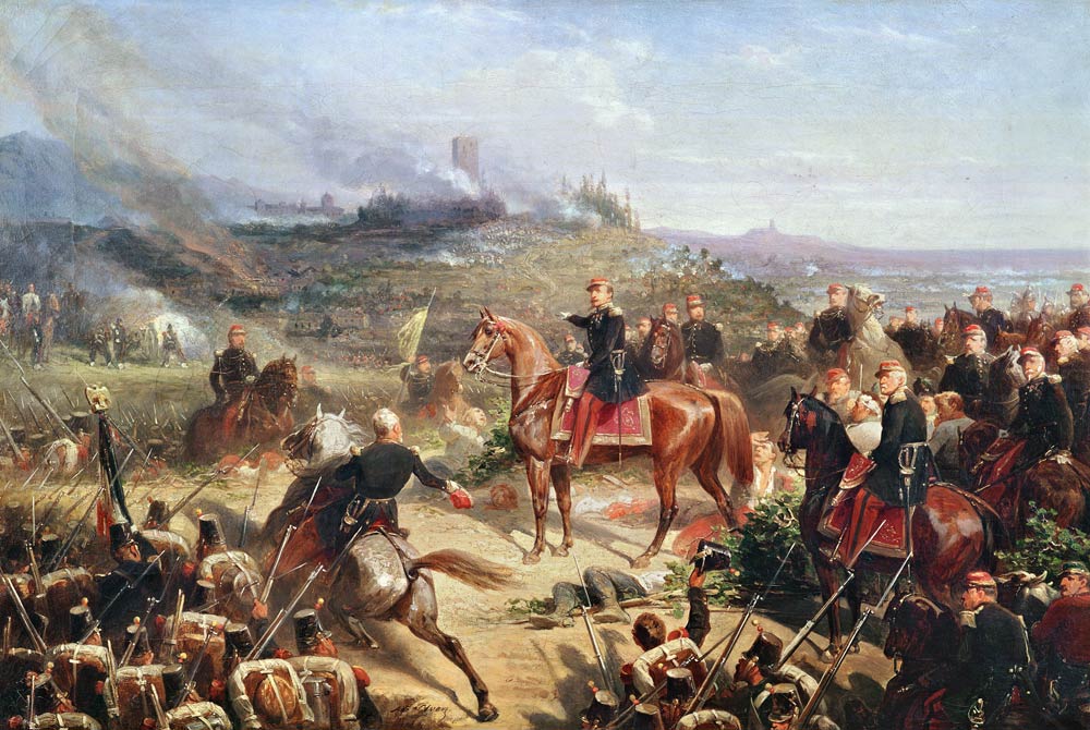 Battle of Solferino, 24th June 1859 van Adolphe Yvon