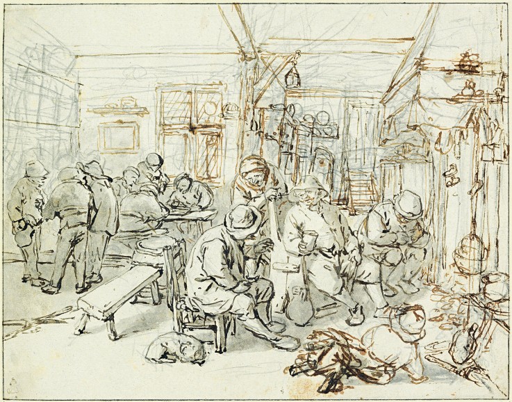 Company of Peasants in a Tavern van Adriaen Jansz van Ostade