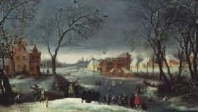 Winter Landscape with Skaters (panel)