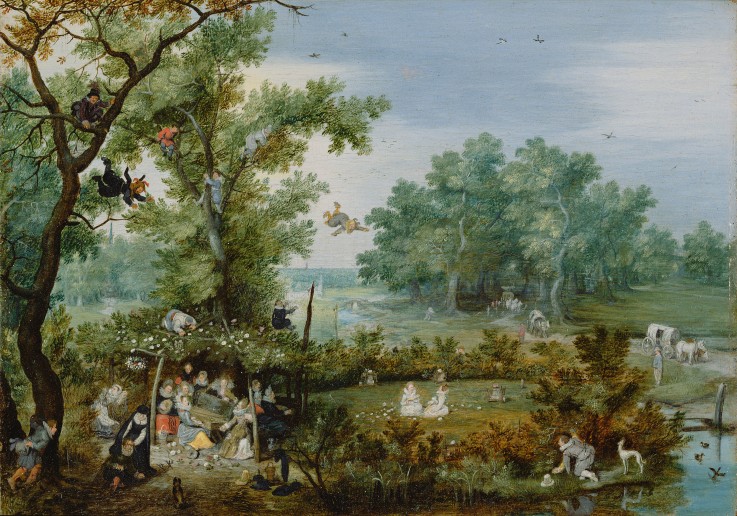A Merry Company in an Arbor van Adriaen Pietersz. van de Venne