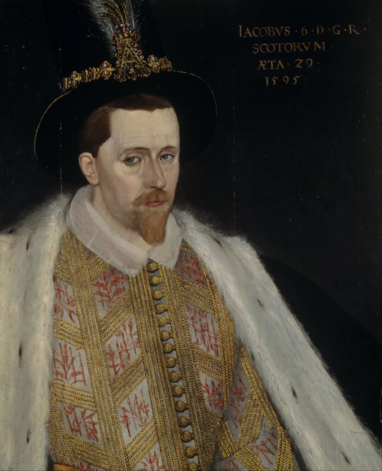 James VI and I (1566-1625), King of Scotland van Adrian Vanson