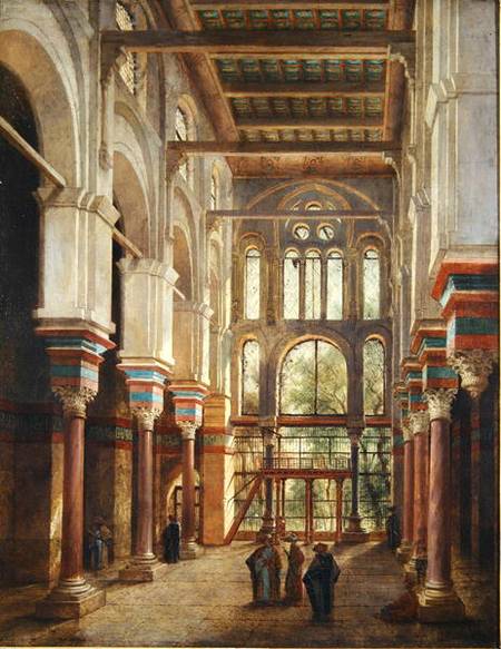 Interior of the Mosque of El Mooristan in Cairo van Adrien Dauzats