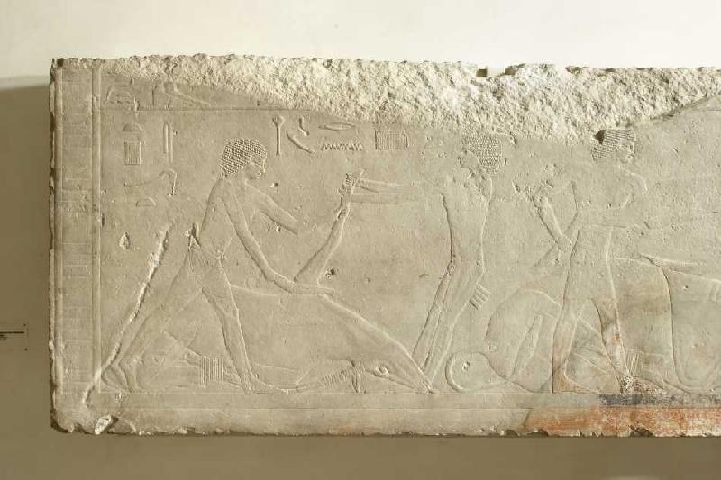 Relief aus dem Totentempel des Königs Sahure (linker Teil) van Ägyptisch