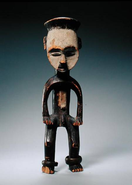 Male Figure, Mbole Culture, Congo (wood, white chalk & metal) van African