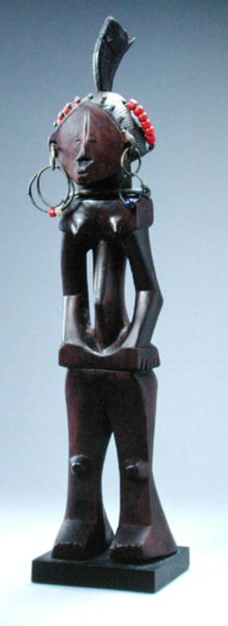 Nkishi Figure, Luba Culture, Shandaki, from Democratic Republic of Congo (wood, iron, beads & antelo van African
