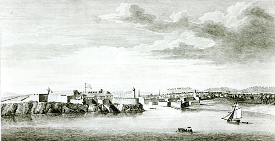 A Prospect of the Moro Castle and City of Havana from the sea; engraved by Pierre Charles Canot from van (after) English School