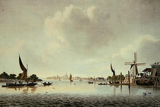 A View of the Thames near Vauxhall van (after) English School