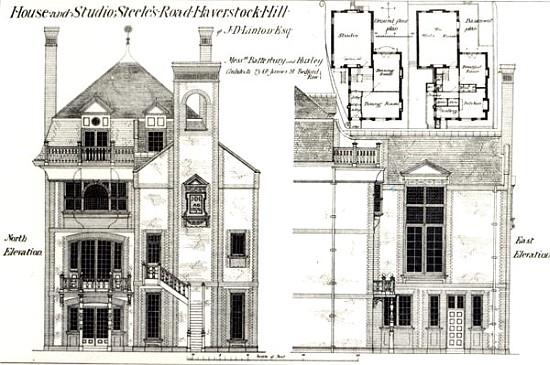 House and Studio, Steele''s Road, Haverstock Hill, from ''The Building News'',9th February 1877 van (after) English School