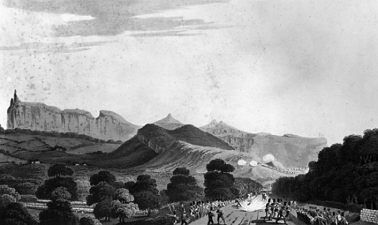 Part of the British Army forming before Port Louis; engraved by I. Clark van (after) English School