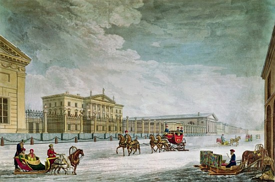View of the Imperial Bank and the Shops at St. Petersburg (see also 87474) van (after) Mornay