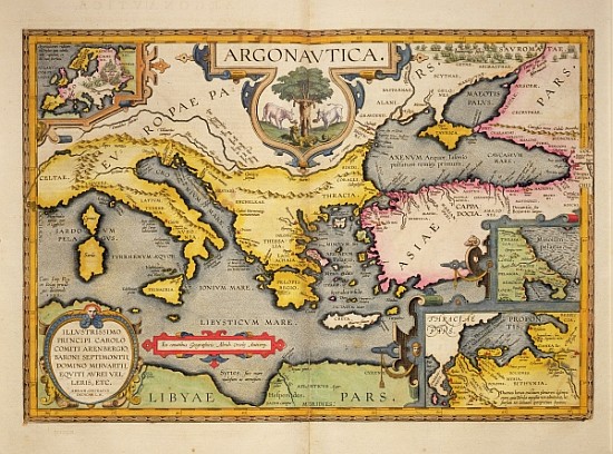 Map of the Voyage of the Argonauts, from the ''Theatrum Orbis Terrarum'' van (after) Abraham Ortelius