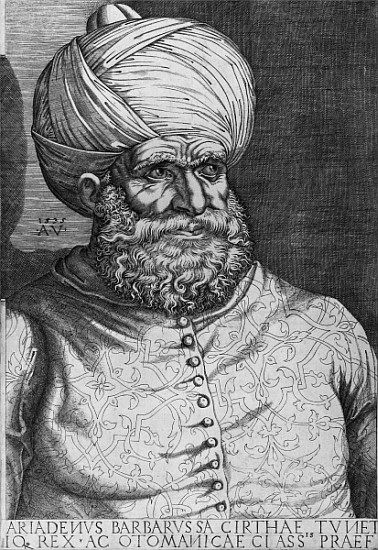 Barbarossa (Khayr ad-Din) (d.1546) 1535 van (after) Agostino (Agostino Veneziano) Musi