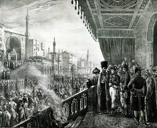 Napoleon Bonaparte (1769-1821) Celebrating the Birthday of the Prophet Mohammed in Cairo, during his van (after) Alexandre Colin
