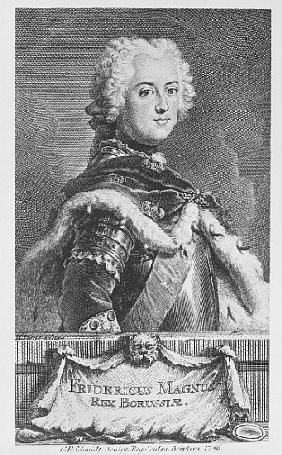 Friedrich II, King of Prussia; engraved by Georg Friedrich Schmidt