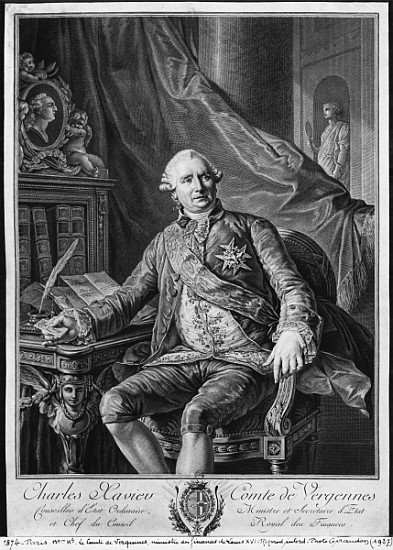 Charles Gravier, Count of Vergennes; engraved by Vicenzio Vangelisti (1738-98) c.1774 van (after) Antoine Francois Callet