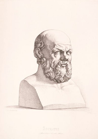 Portrait of Socrates (c.470-399 BC) ; engraved by B.Barloccini, 1849 van (after) C.C Perkins