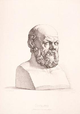 Portrait of Socrates (c.470-399 BC) ; engraved by B.Barloccini, 1849