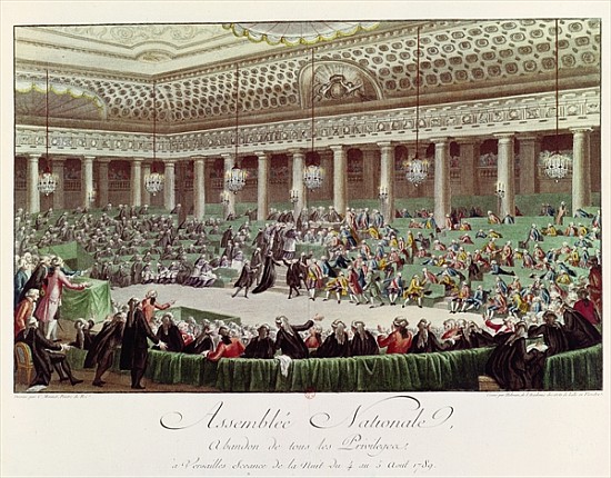 The National Assembly Renounces all Privileges, 4th August 1789; engraved by Helman (1743-1809)(see  van (after) Charles Monnet
