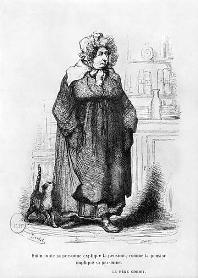 Madame Vauquer, illustration from ''Le Pere Goriot'' Honore de Balzac (1799-1850) van (after) Charles Albert d'Arnoux Bertall