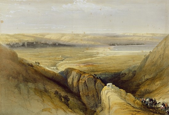 Jordan Valley, from Volume II of ''The Holy Land'' Louis Haghe (1806-85) published in London  publis van (after) David Roberts